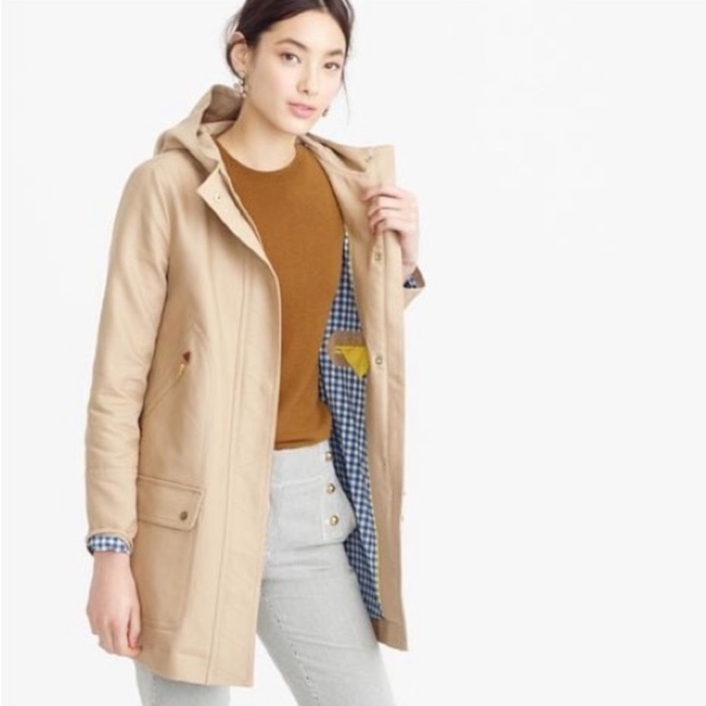 J. Crew zip front trench coat, size 0